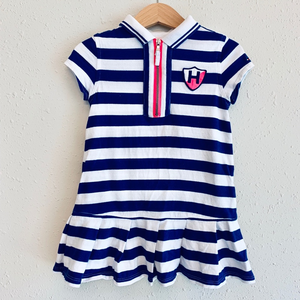Tommy Hilfiger Blue and White Striped Kids Dress
